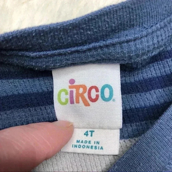 Circo Striped Shirt Long Sleeved Stripes Blue, Grey, & Black Size 4T - Picture 8 of 16